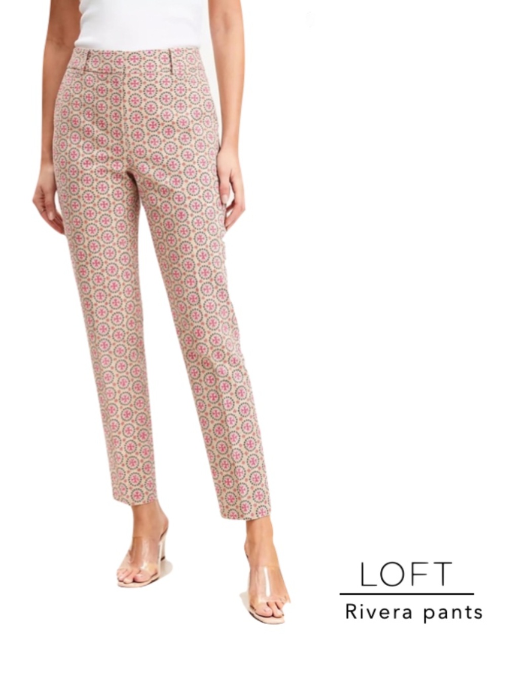 Loft Riviera pattern dress pants in Marisa fit size 8